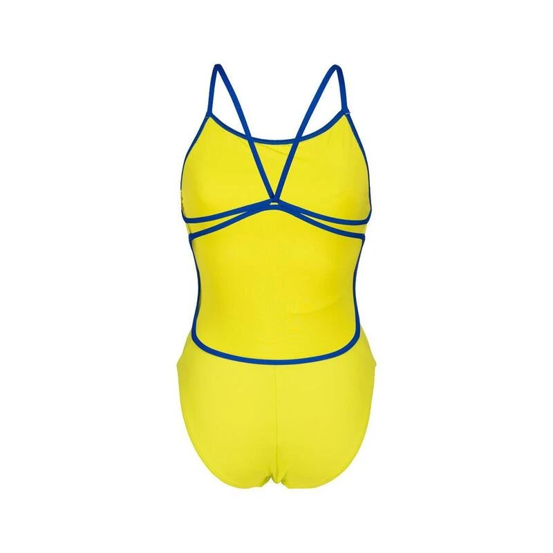 Arena Solid Lace Back Swimsuit - Soft Green/Neon Blue 5 Arena Solid Lace Back Swimsuit - Soft Green/Neon Blue - Afbeelding 3