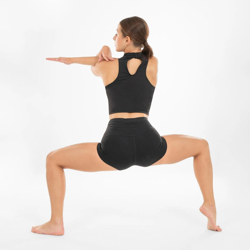 Crop Top Voor Moderne Dans Dames Opstaande Kraag Zwart 7 Crop Top Voor Moderne Dans Dames Opstaande Kraag Zwart - Afbeelding 5