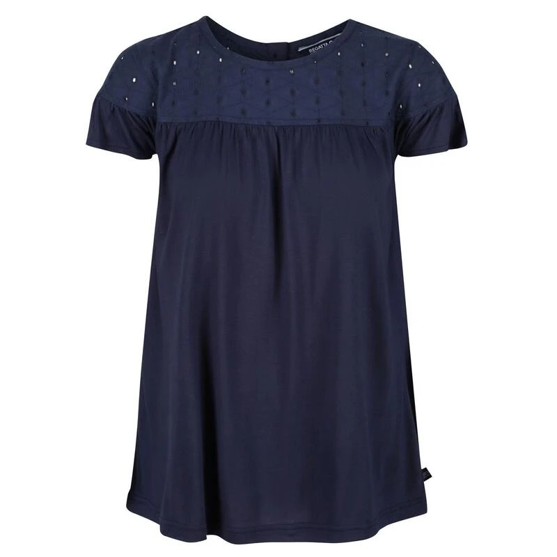 Regatta Dames/dames Abitha Broderie Anglaise Tshirt (Marine) 3 Regatta Dames/dames Abitha Broderie Anglaise Tshirt (Marine)