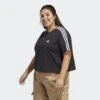 ADIDAS Essentials 3-Stripes Single Jersey Croptop (Grote Maat)