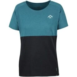 Voorkant -Regta Winkel flow women tech tee mountain everglade zwart 1