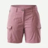 Katoenen Cargoshort Voor Trekking En Backpacking Dames TRAVEL100