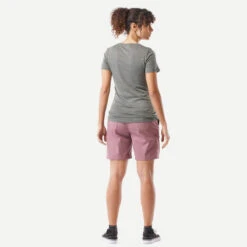 Katoenen Cargoshort Voor Trekking En Backpacking Dames TRAVEL100 -Regta Winkel katoenen cargoshort voor trekking en backpacking dames travel100 paars 5