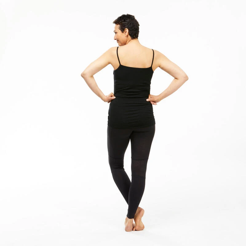 Merino Topje Voor Bergtrekking Dames MT500 Zwart 6 Merino Topje Voor Bergtrekking Dames MT500 Zwart - Afbeelding 4