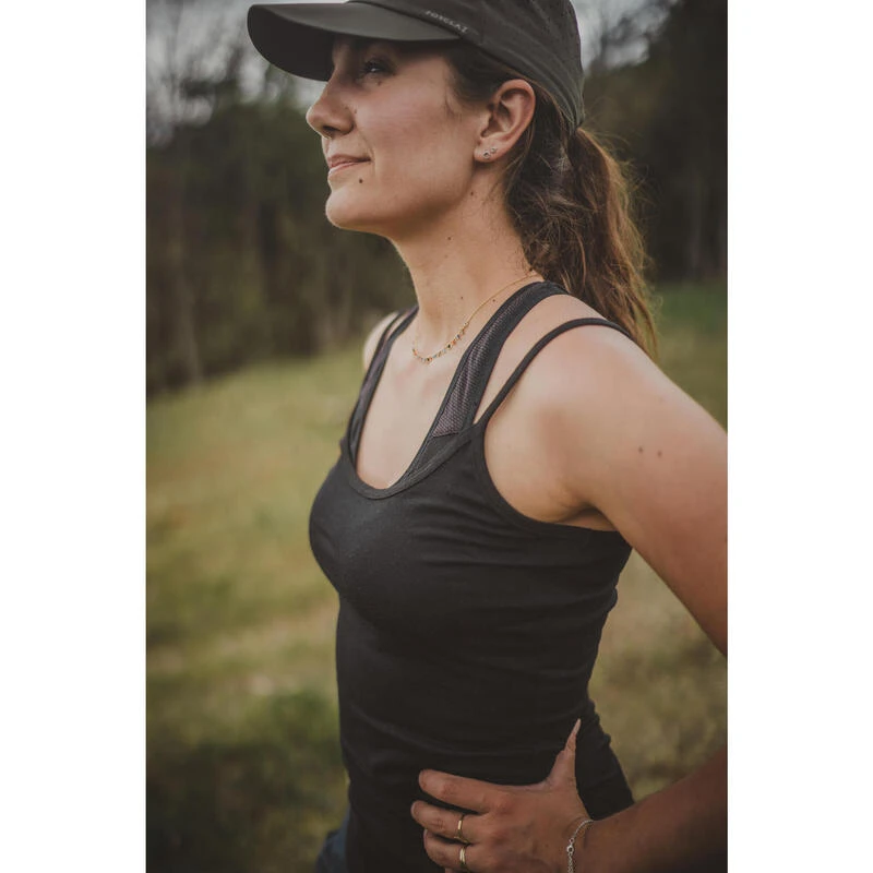 Merino Topje Voor Bergtrekking Dames MT500 Zwart 10 Merino Topje Voor Bergtrekking Dames MT500 Zwart - Afbeelding 8