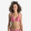 PUSH-UP BIKINITOP VOOR SURFEN VOOR DAMES ELENA Met Vaste Padding EFFEN Geribd -Regta Winkel push up bikinitop voor surfen voor dames elena met vaste padding effen roze geribd