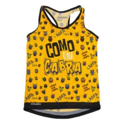 RUNNING SHIRT #COMOUNACABRA Voor DAMES - KAMUABU Gele Tanktop