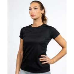 Slim Fit Sportshirt, Hoogwaardig Polyester | Zwart