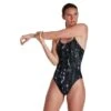 Speedo Allover Rippleback Swimsuit - Black/ USA Charcoal/ White -Regta Winkel speedo allover rippleback swimsuit black usa charcoal white