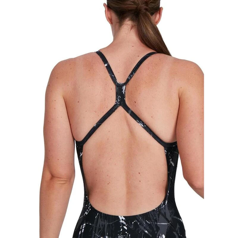Speedo Allover Rippleback Swimsuit - Black/ USA Charcoal/ White 5 Speedo Allover Rippleback Swimsuit - Black/ USA Charcoal/ White - Afbeelding 3