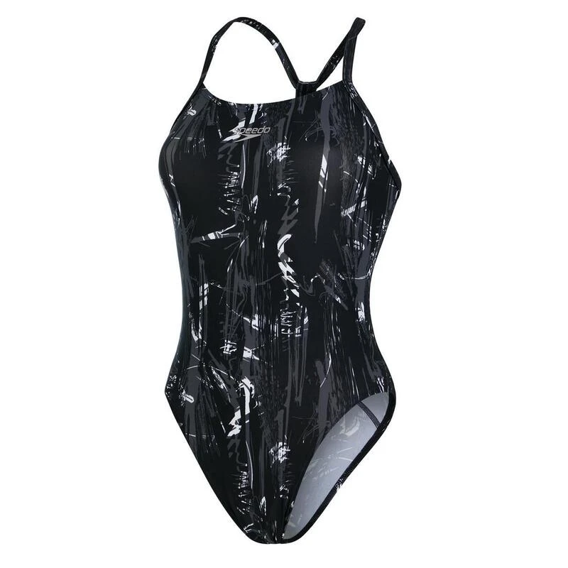 Speedo Allover Rippleback Swimsuit - Black/ USA Charcoal/ White 6 Speedo Allover Rippleback Swimsuit - Black/ USA Charcoal/ White - Afbeelding 4