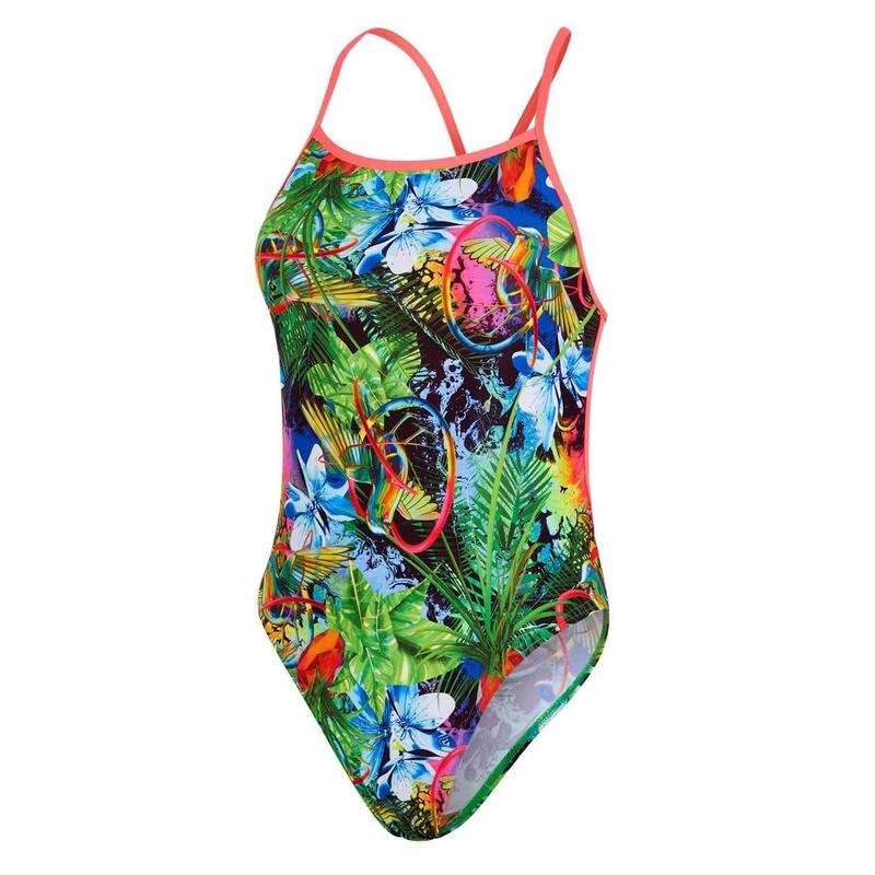 Speedo Lucid Jungle Allover Vback Swimsuit - Green/ Adriatic/ Red 5 Speedo Lucid Jungle Allover Vback Swimsuit - Green/ Adriatic/ Red - Afbeelding 3