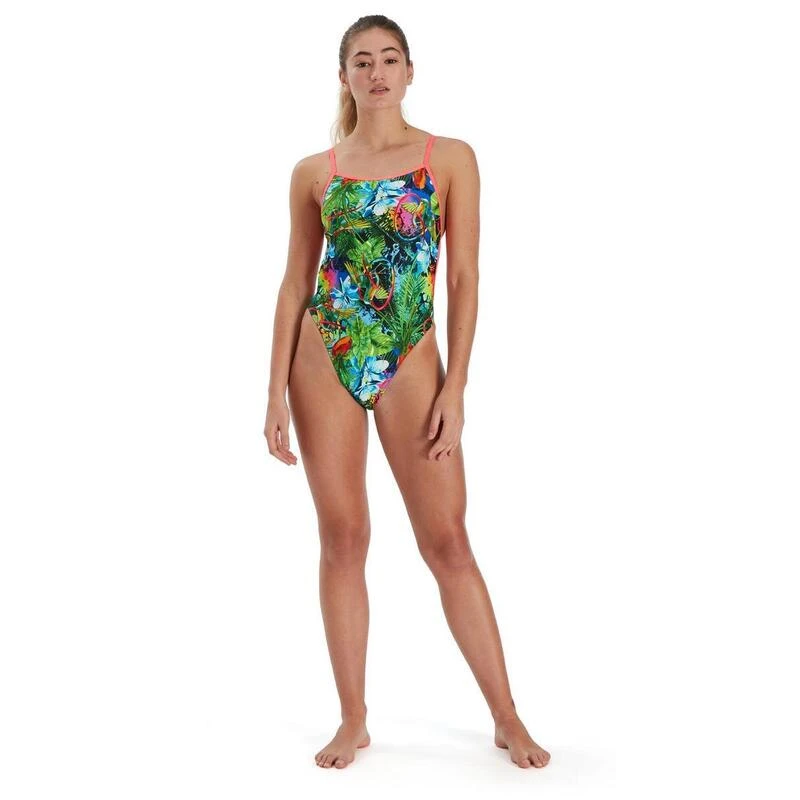 Speedo Lucid Jungle Allover Vback Swimsuit - Green/ Adriatic/ Red 3 Speedo Lucid Jungle Allover Vback Swimsuit - Green/ Adriatic/ Red