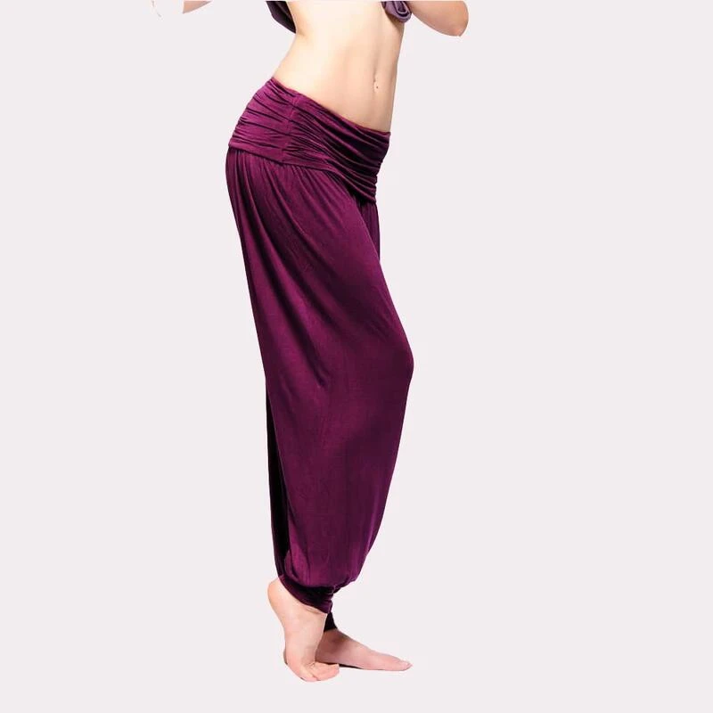 Yoga Flow Broek - Bamboe Prestaties - Elegante Yoga Saroual Plum 4 Yoga Flow Broek - Bamboe Prestaties - Elegante Yoga Saroual Plum - Afbeelding 2